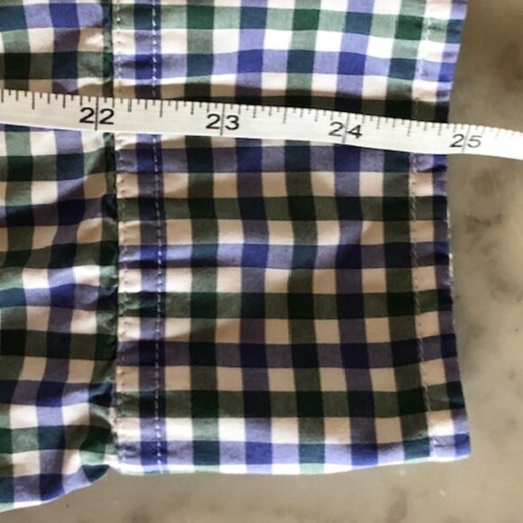J. CREW Holiday 13 Check Cotton Button Down Shirt Blue Green Medium - Picture 14 of 15